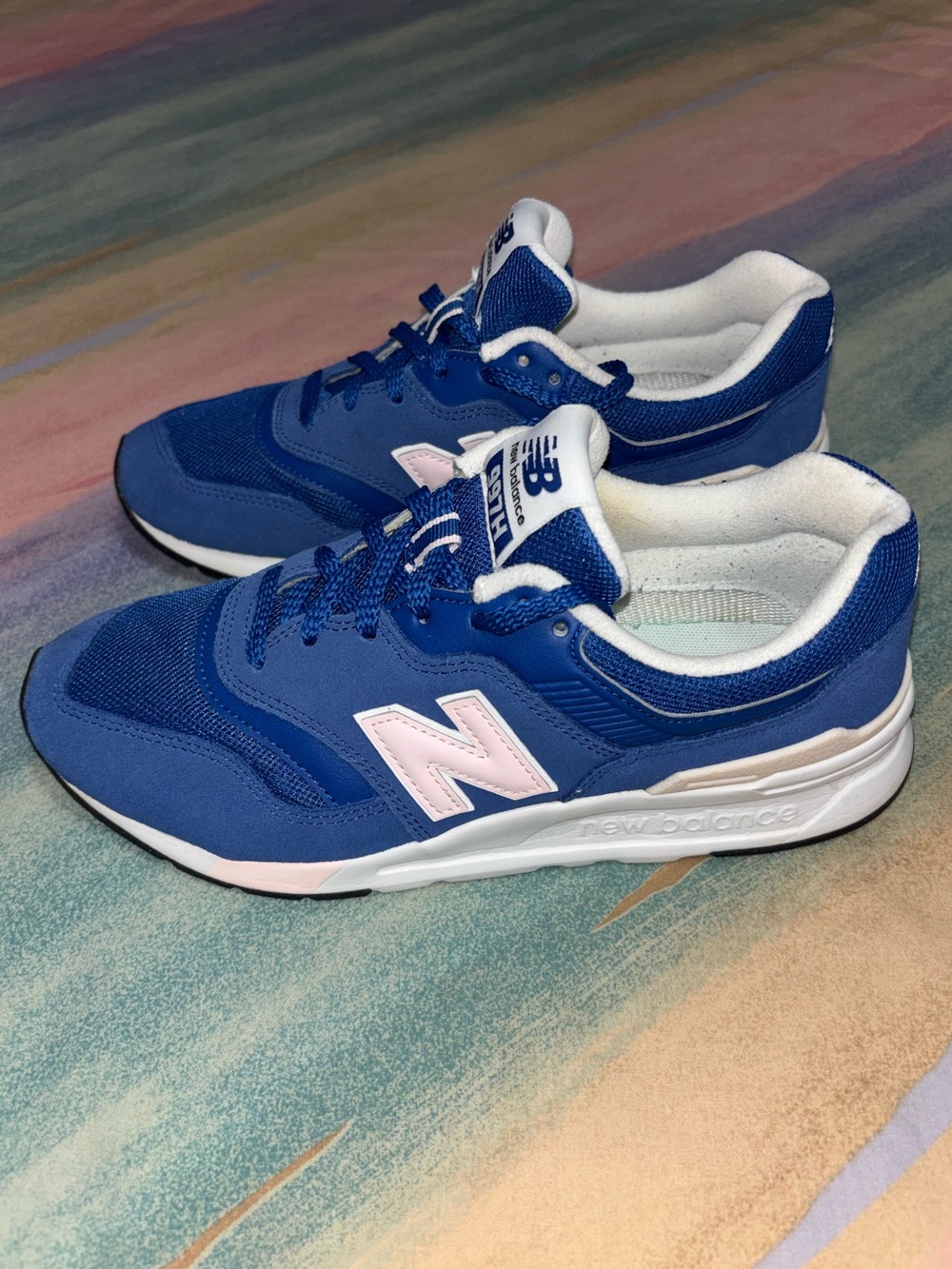 New Balance 997H Sneakers Women's Size 7.5 White Pink Blue Casual Shoes